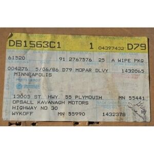 NOS Mopar Turn Signal Switch D8153C1 Dodge Plymouth Chrysler OEM Original